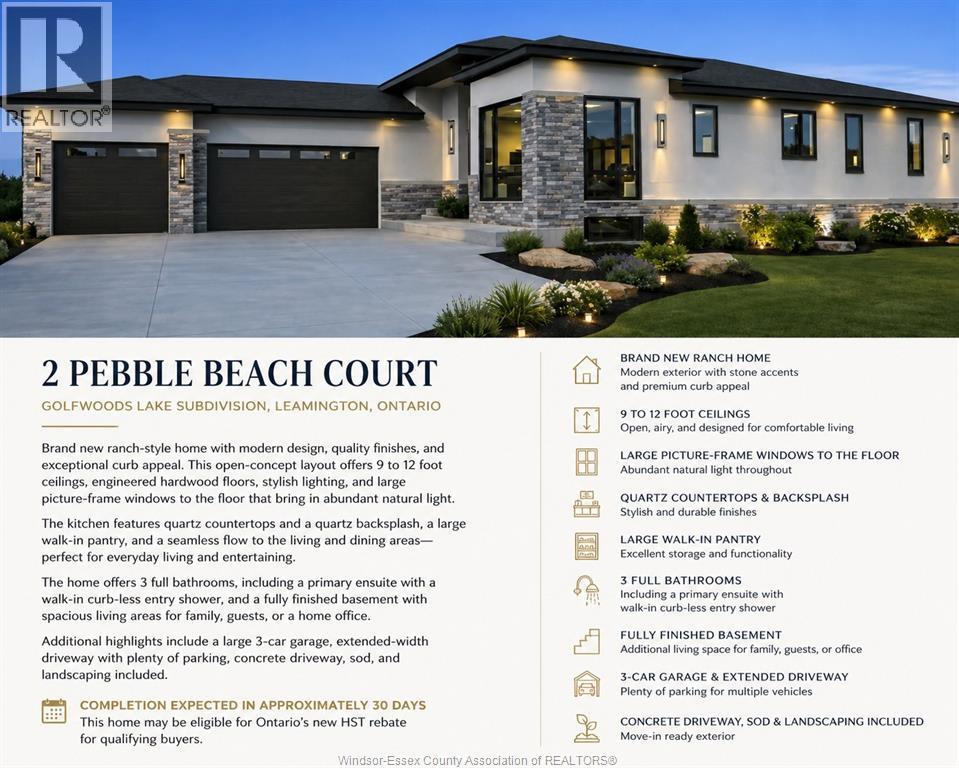 2 Pebble Beach Court, Leamington, Ontario  N8H 0G1 - Photo 3 - 26012678